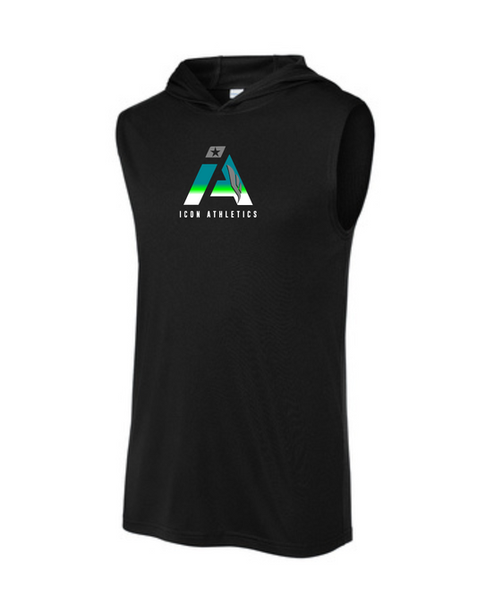 Icon Athletics- Icon Sleeveless Performance Hoodie- Black