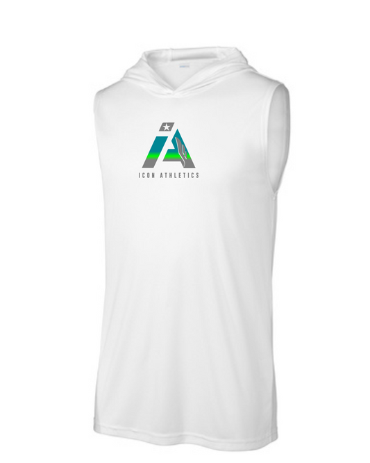 Icon Athletics- Icon Sleeveless Performance Hoodie- White