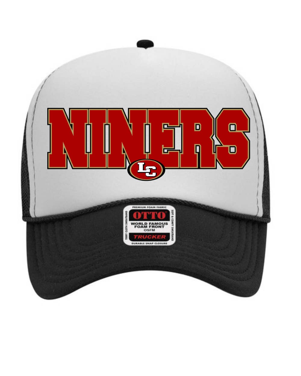 League City 49ers- NINERS Snapback Foam Trucker- Black/White