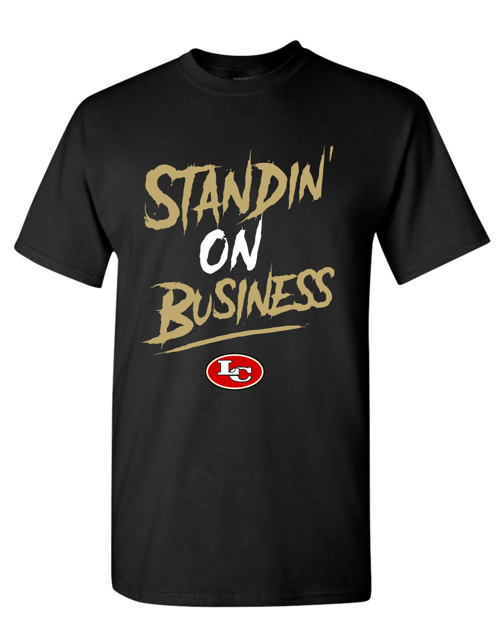 League City 49ers-standin' on Business-  Cotton Blend Tee-  black