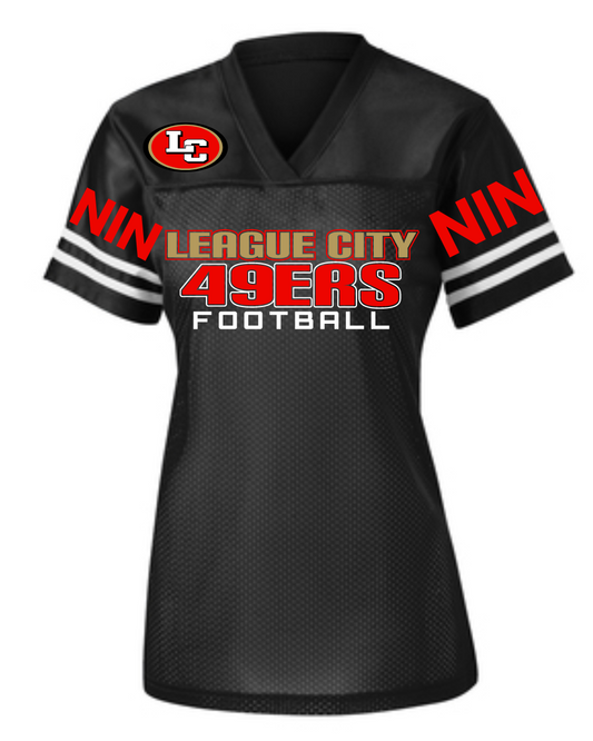 League City 49ers- LC 49ers Football- Ladies fan Jersey- Black