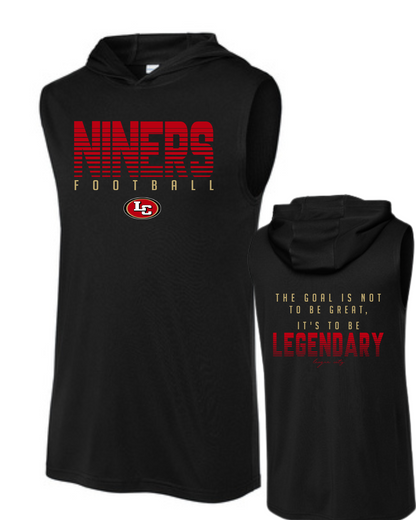 League City 49ers-Legendary NINERS Performance Sleeveless Hoodie- black