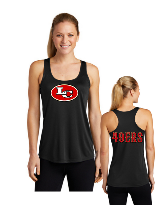 League City 49ers- LC 49ers Football- Ladies Tanktop-Black