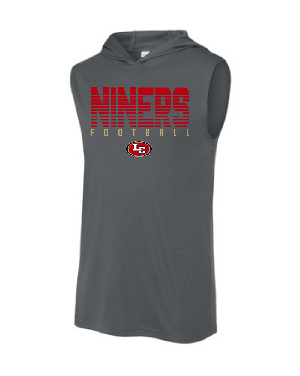 League City 49ers-Legendary NINERS Performance Sleeveless Hoodie- Grey