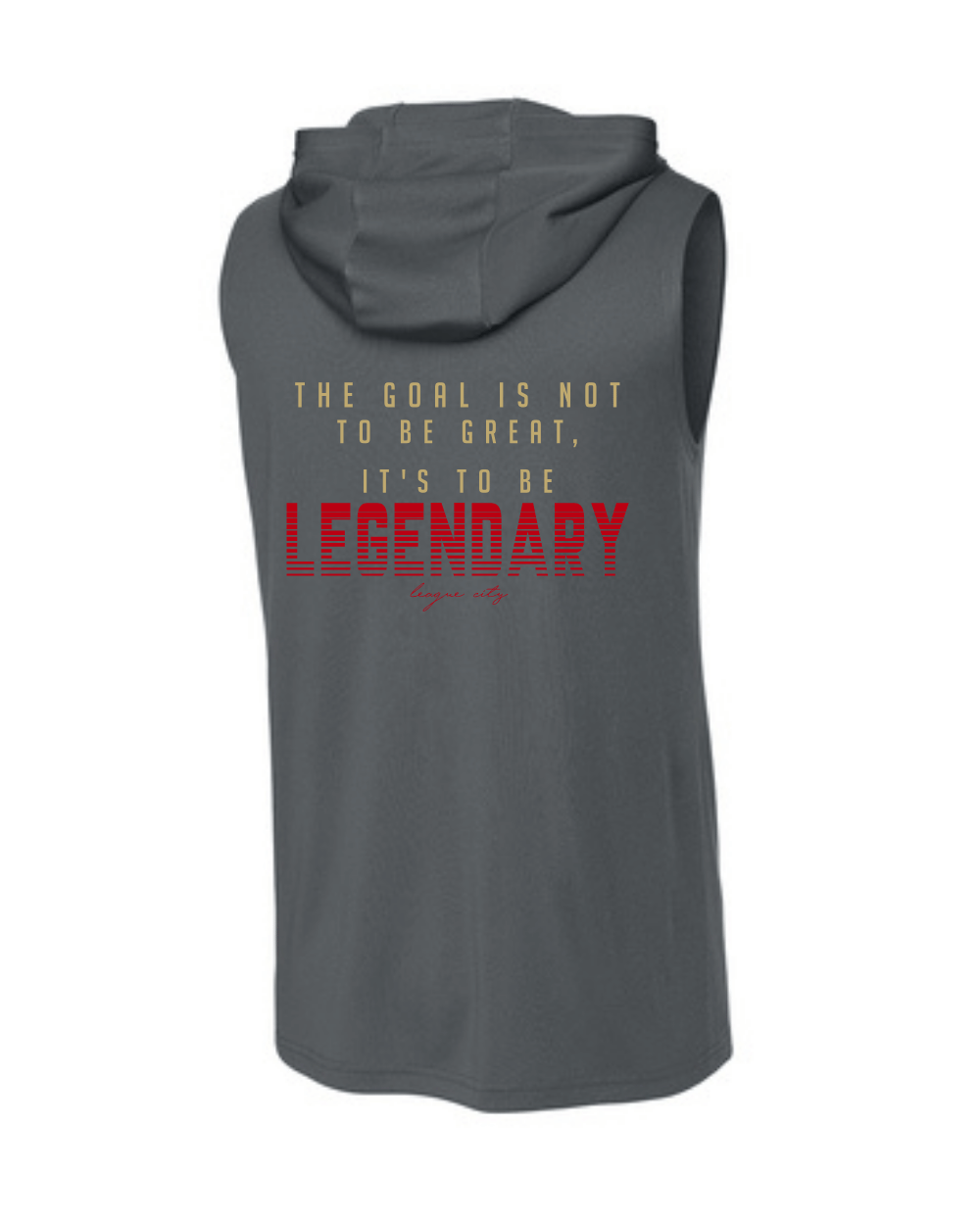 League City 49ers-Legendary NINERS Performance Sleeveless Hoodie- Grey