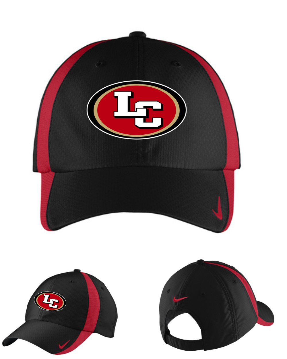 League City 49ers-  Embroidered LC Logo Nike Hat-Black/Red