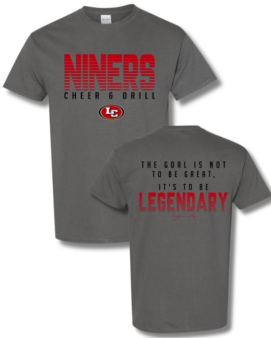 League City 49ers- Niners Cheer& Drill Tee-Charcoal Grey