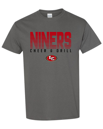 League City 49ers- Niners Cheer& Drill Tee-Charcoal Grey