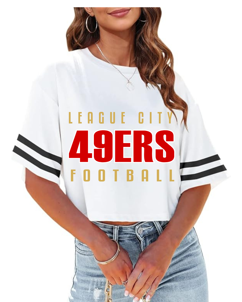 League City 49ers Football & Cheer-League City 49ers Football Ladies Crop Top