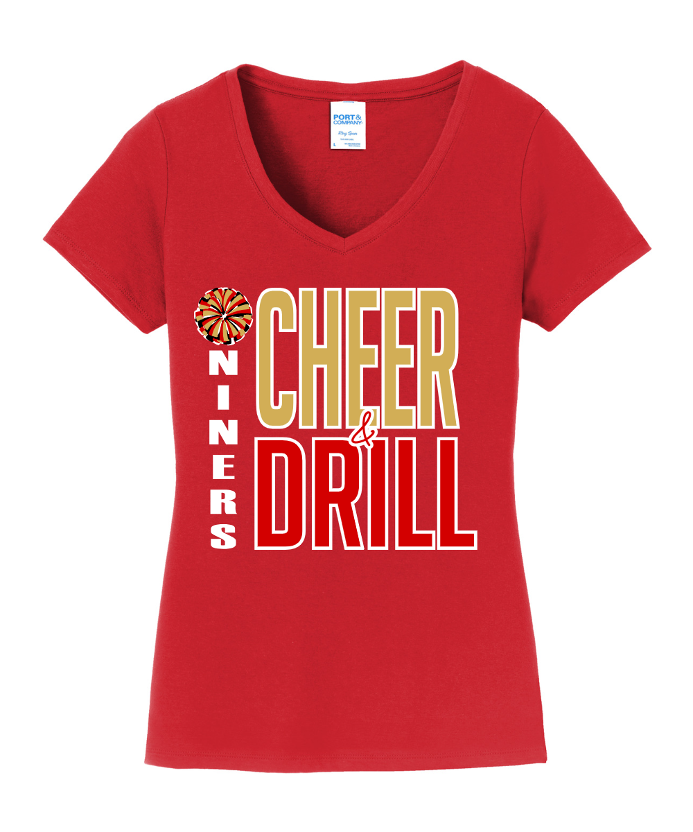 League City 49ers- Niners Cheer & Drill Vneck Cotton Tee