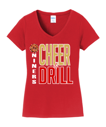 League City 49ers- Niners Cheer & Drill Vneck Cotton Tee