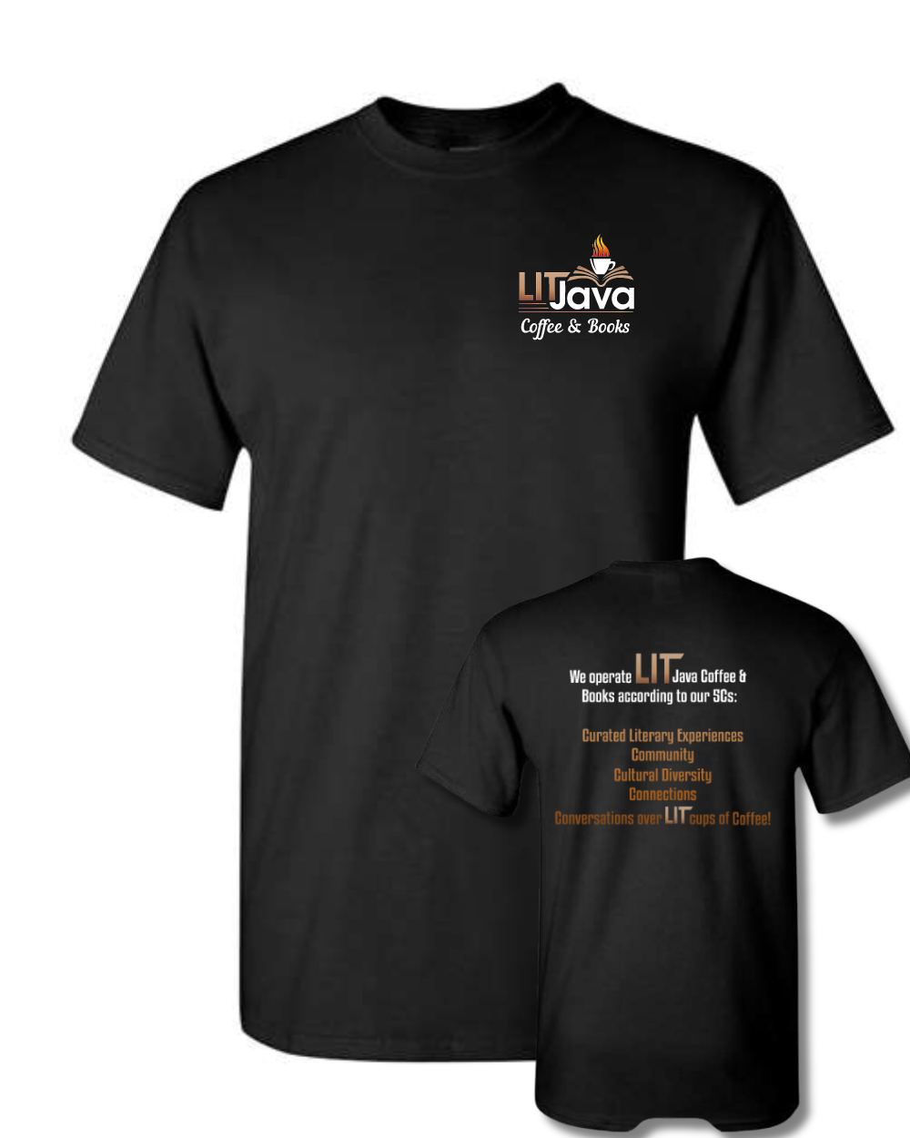 Lit Java - 5C's Logo  Tee-  Black