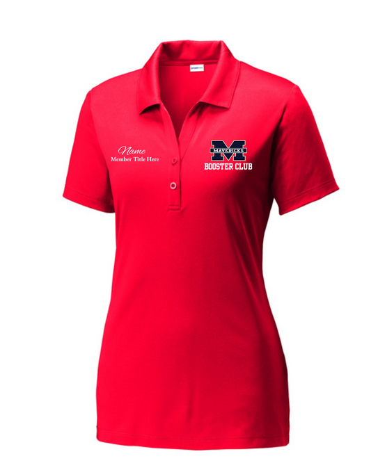 Manvel Booster Club- Ladies Performance Polo Shirt- Red