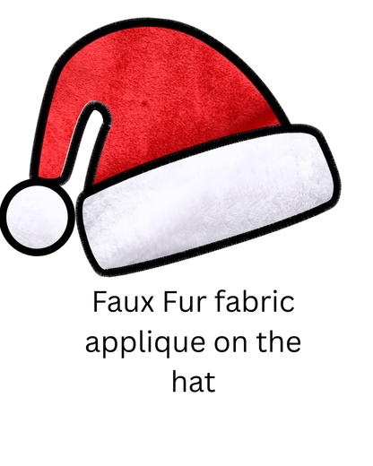 Christmas- Embroidered Fur Applique Santa Hat Name Sweatshirt