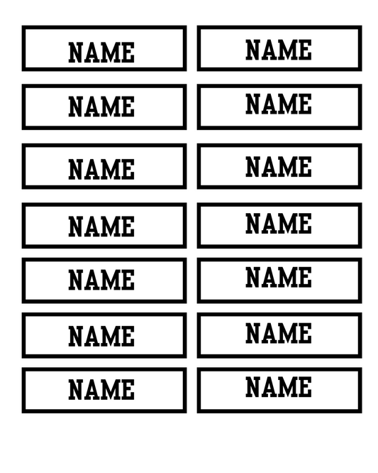 Iron On Name Labels- 10