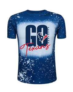 Pearland Texans - Navy Faux Bleached Tee- Go Texans