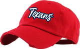 Pearland Texans - Red Distressed Dad Hat