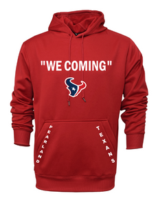 Pearland Texans  Red Performance Hoodie- We Coming