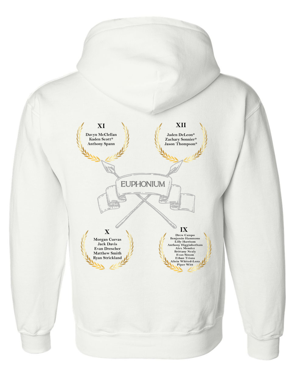 PHS Band- Euphonium Maximus Hoodie- White