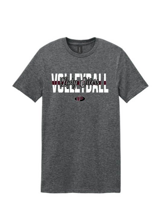 PHS Volleyball- Lady Oilers Volleyball Cotton Tee-Dark Heather Grey