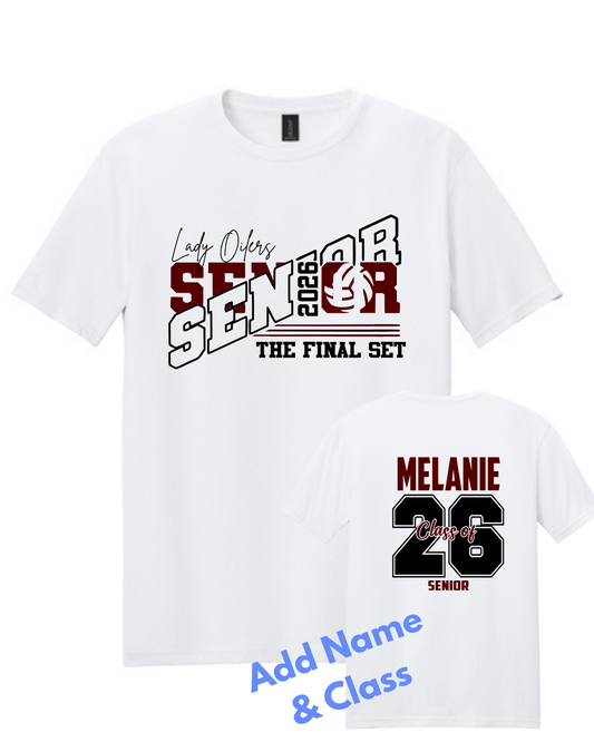 PHS Volleyball-Lady Oilers Volleyball Senior  Cotton Tee-white