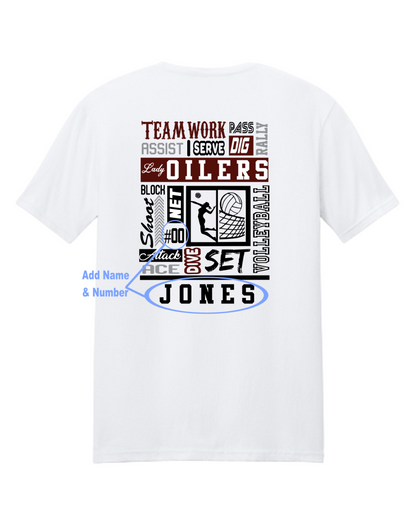 PHS Volleyball-Pearland Volleyball Cotton Tee- White