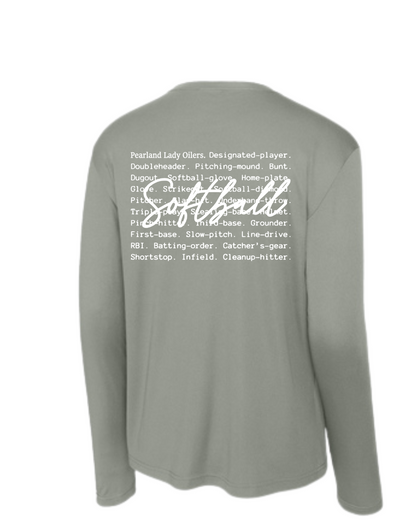 PHS Softball- P Softball Oilers Type Long sleeve Performance Tee