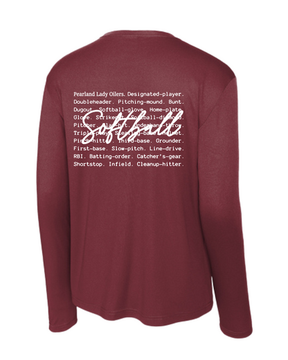 PHS Softball- P Softball Oilers Type Long sleeve Performance Tee
