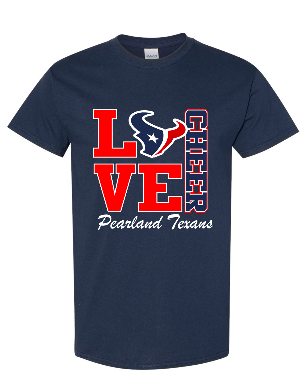 Pearland Texans - Love Cheer Cotton Blend Tee- Navy