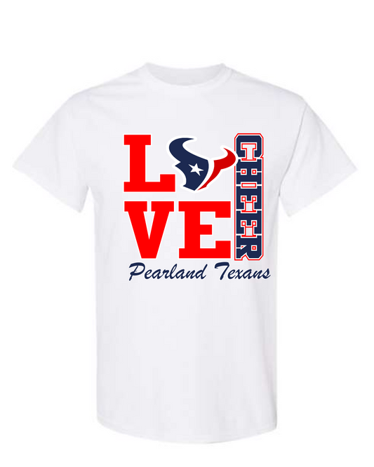 Pearland Texans - Love Cheer Cotton Blend Tee- white