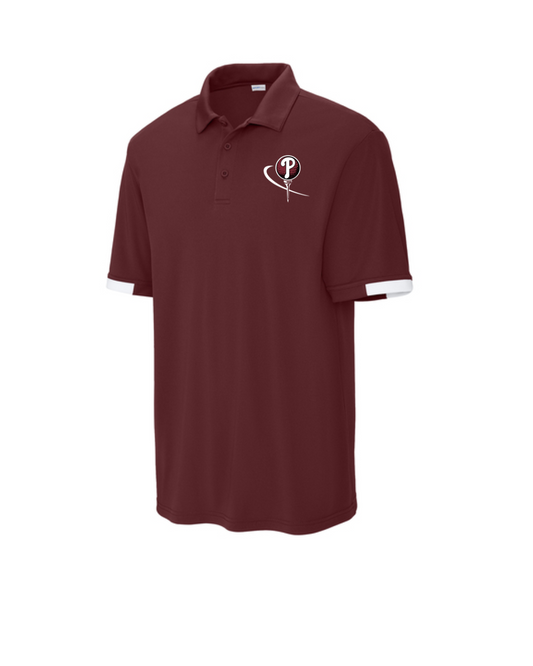 PHS Golf - Pearland Golf Tee Logo Men's Sport-Tek Club Colorblock Polo - Maroon