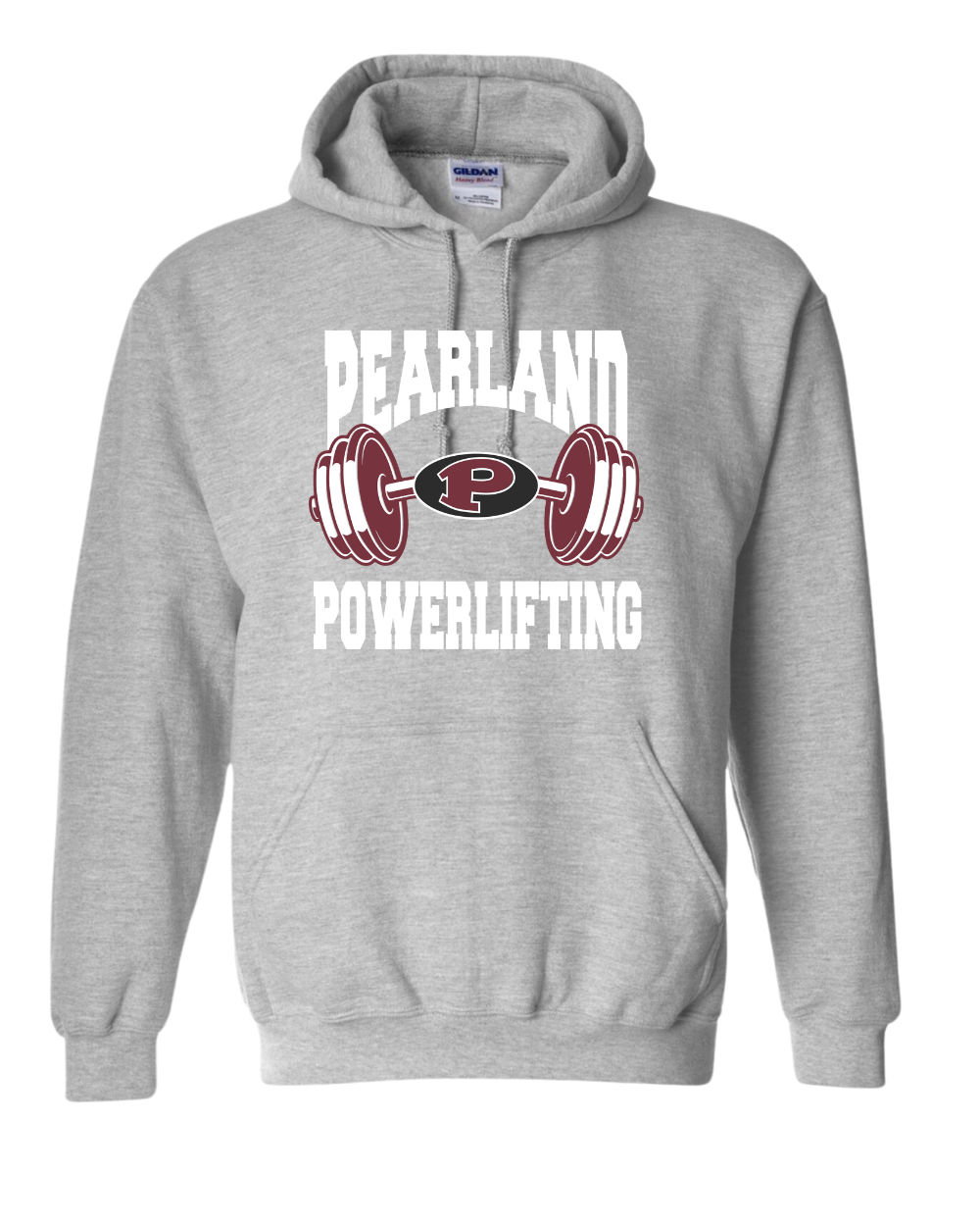 Pearland Powerlifting- Barbell  Cotton Fleece Hoodie- Grey