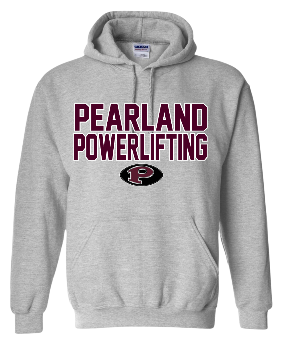 Pearland Powerlifting- PHS Logo Cotton Fleece Hoodie- Grey