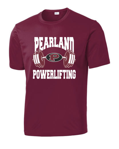 Pearland Powerlifting- Barbell Performance Tee- Maroon