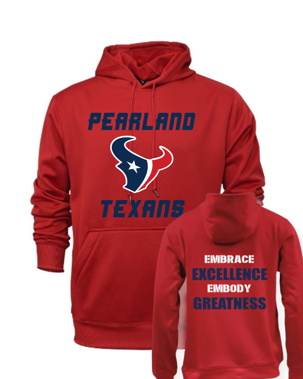 Pearland Texans  Red Performance Hoodie