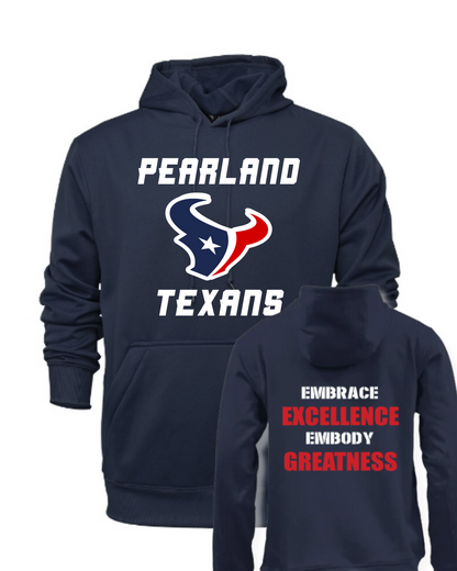 Pearland Texans Navy Performance Hoodie