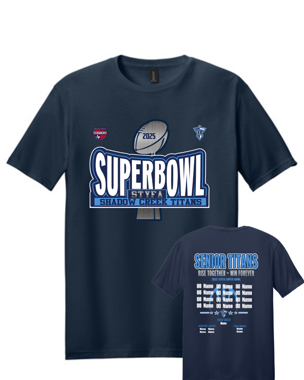 Shadow Creek Titans- Titans Superbowl Trophy Short Sleeve Cotton Tee