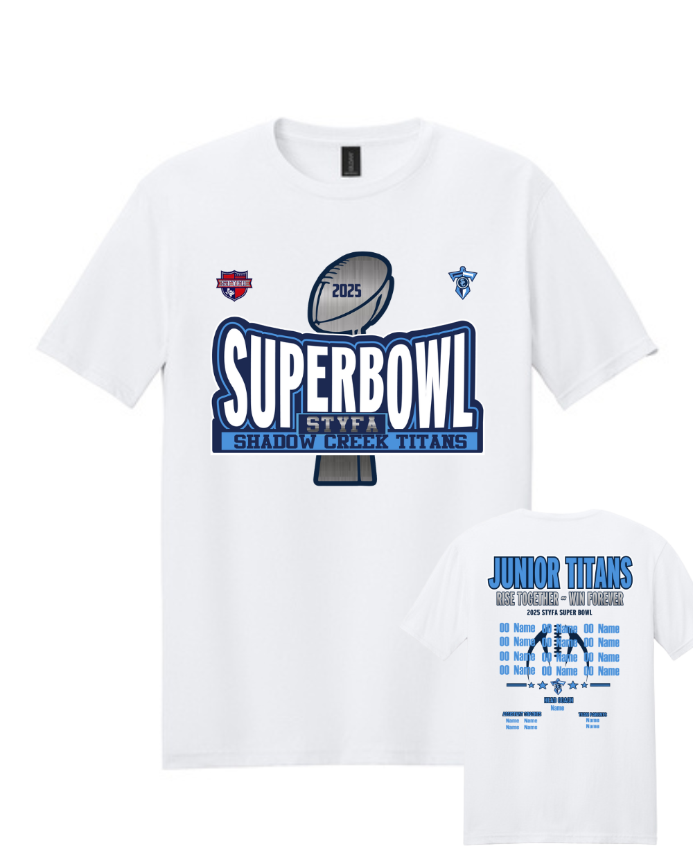 Shadow Creek Titans- Titans Superbowl Trophy Short Sleeve Cotton Tee