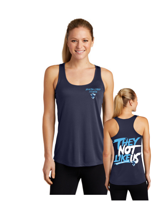 Shadow Creek Titans-They Not Like Us- Ladies Racerback Tanktop-Navy