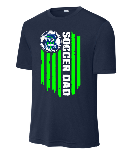 Pearland Soccer- Soccer Dad Performance Tee- Navy