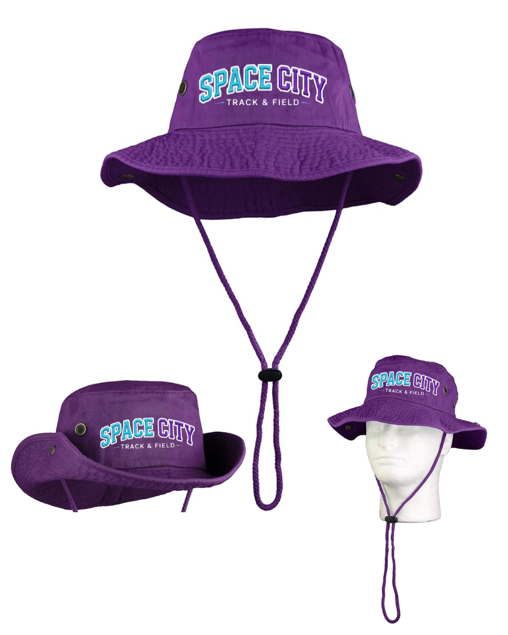 Space City Track & Field - Space City Embroidered  Boonie Hat - Purple