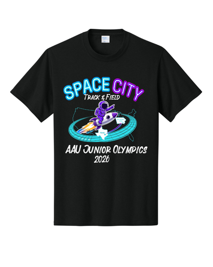Space City Track & Field - 2026 AAU JO Cotton Tee - Black