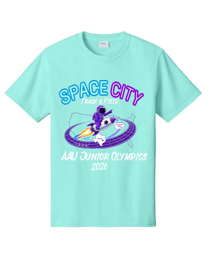 Space City Track & Field - 2026 AAU JO Cotton Tee - Celadon