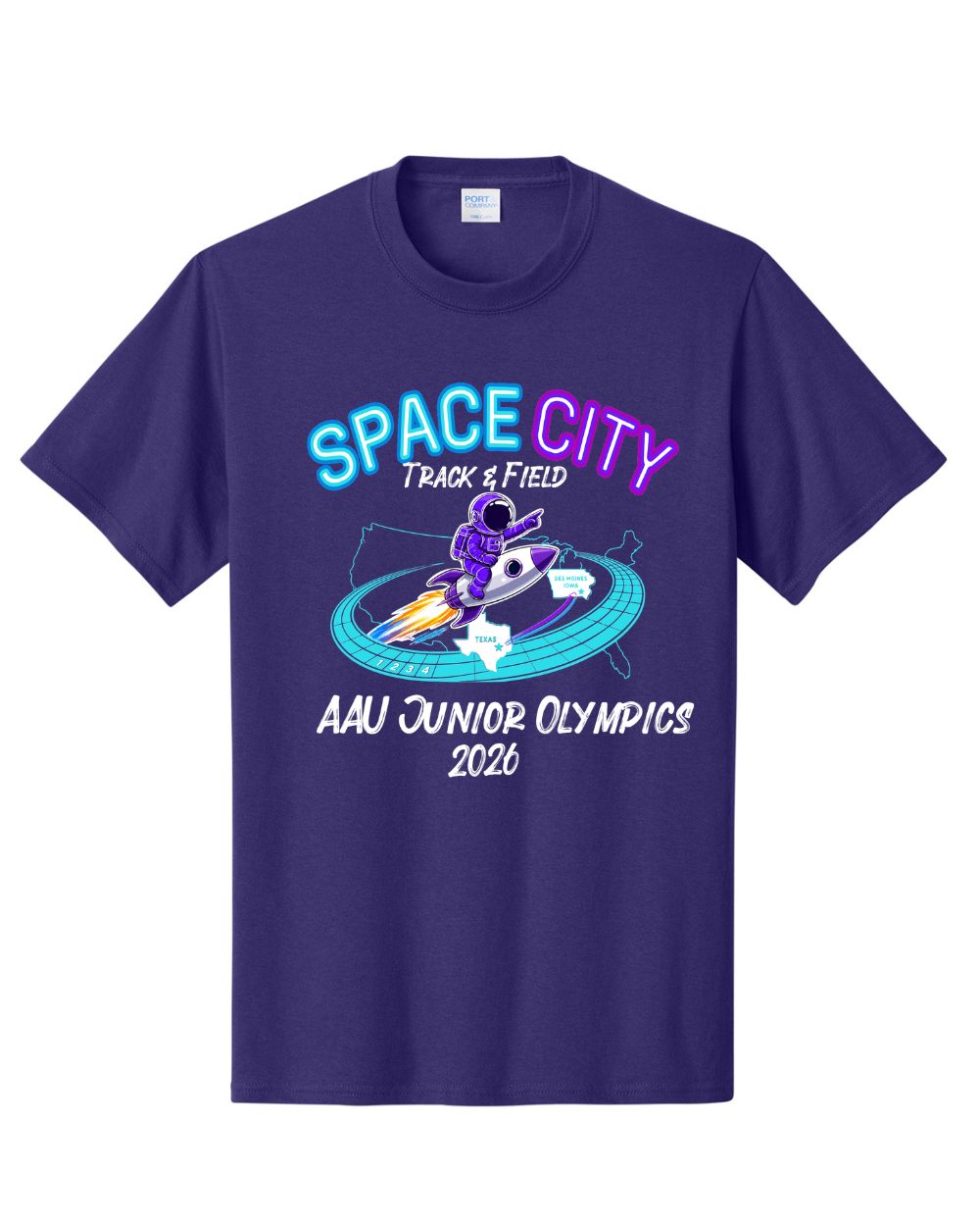 Space City Track & Field - 2026 AAU JO Cotton Tee - Purple