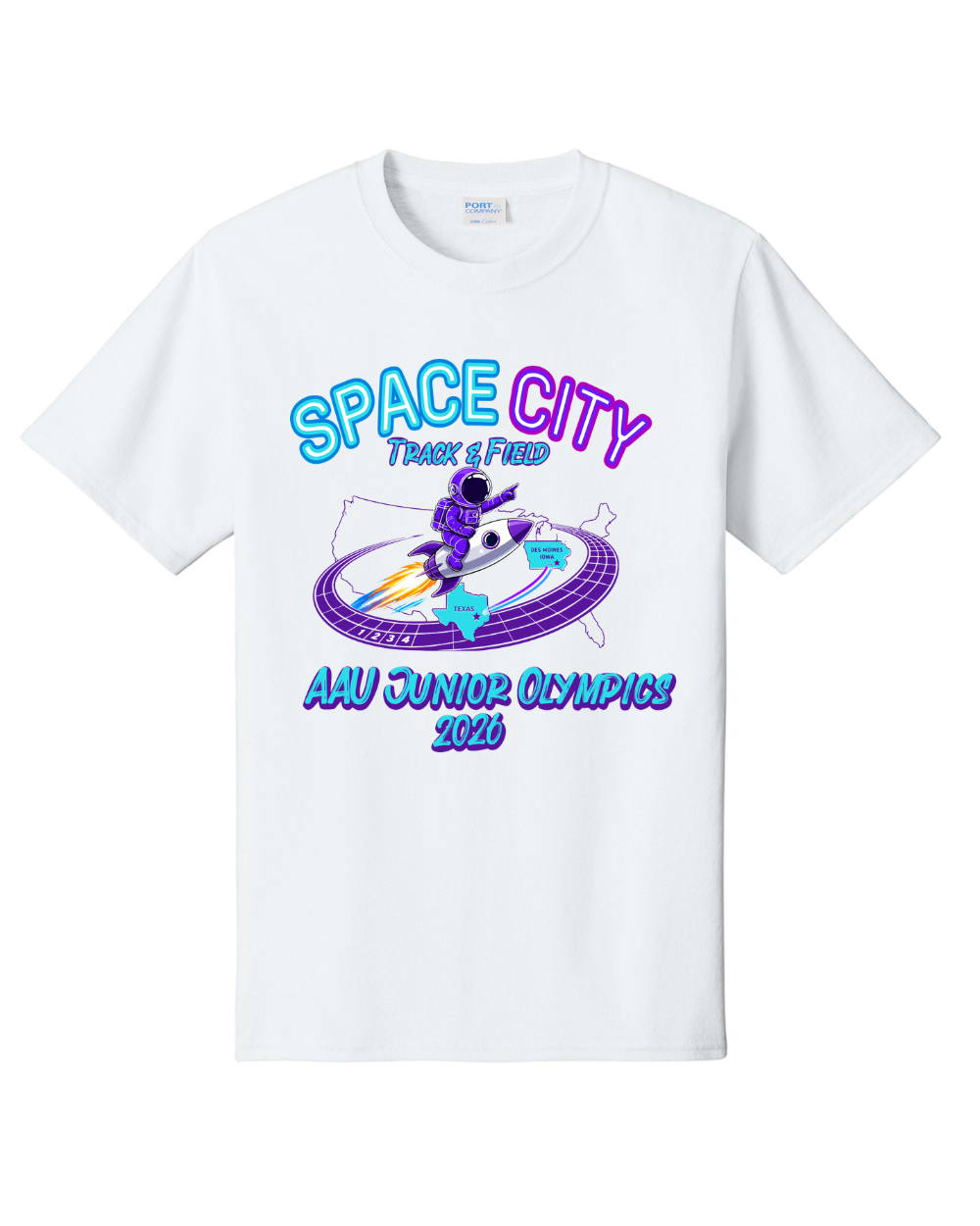 Space City Track & Field - 2026 AAU JO Cotton Tee - White