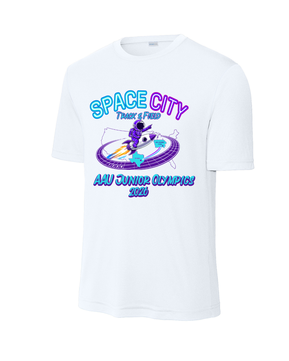 Space City Track & Field -AAU JO Performance Tee - White