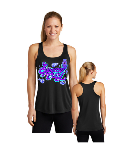 Space City Track & Field -Logo Ladies Racerback Performance Tanktop - Black