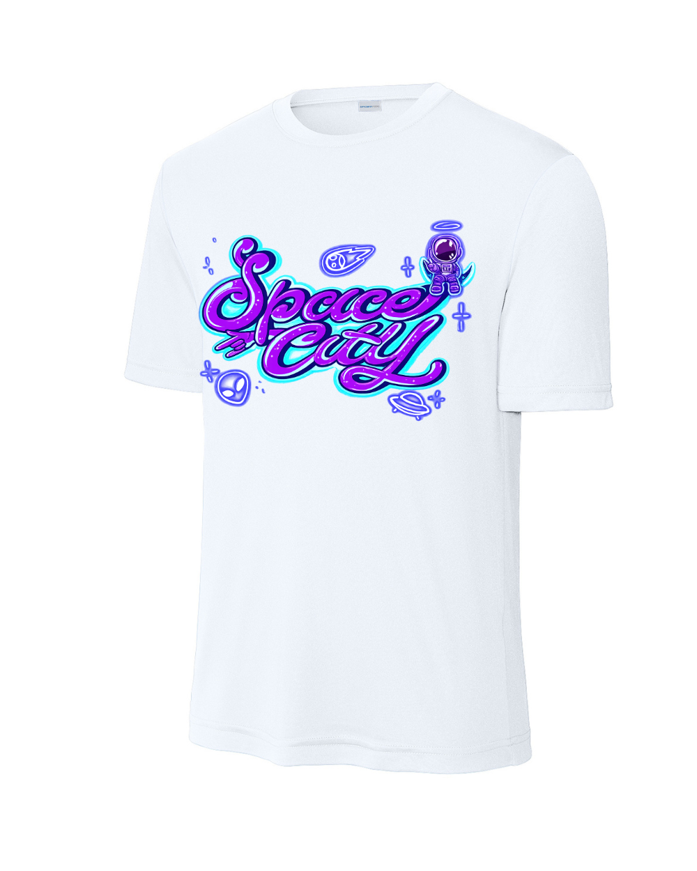 Space City Track & Field Space City Track- Logo Performance Tee - White