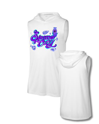 Space City Track & Field -Logo Performance Sleeveless Hoodie - White