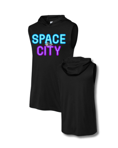 Space City Track & Field -Space City Performance Sleeveless Hoodie  - Black